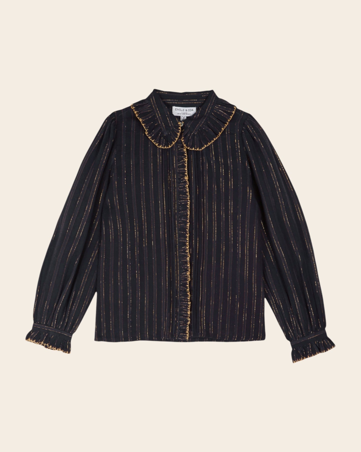 Blouse - Lurex à perles bleu marine