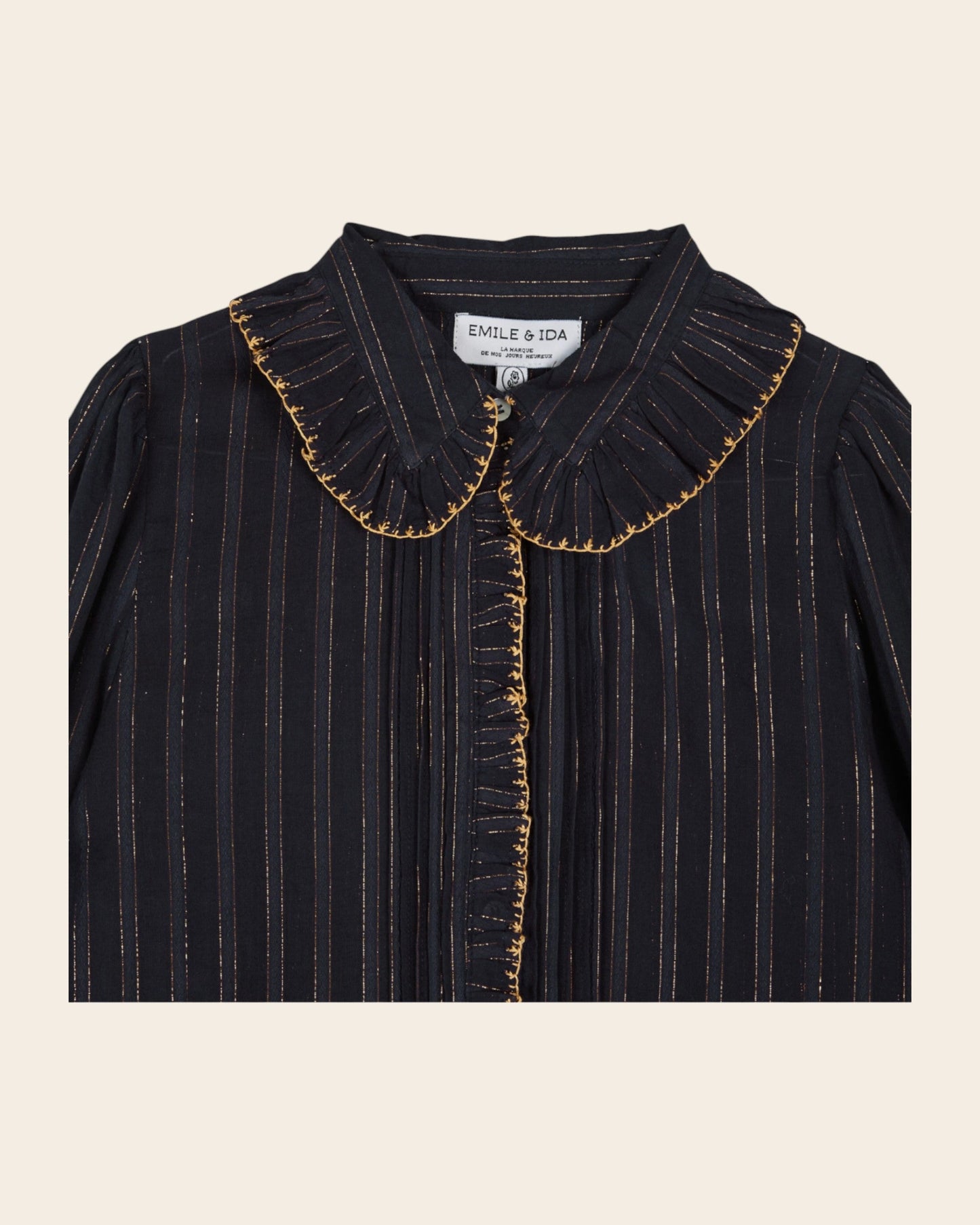 Blouse - Lurex à perles bleu marine