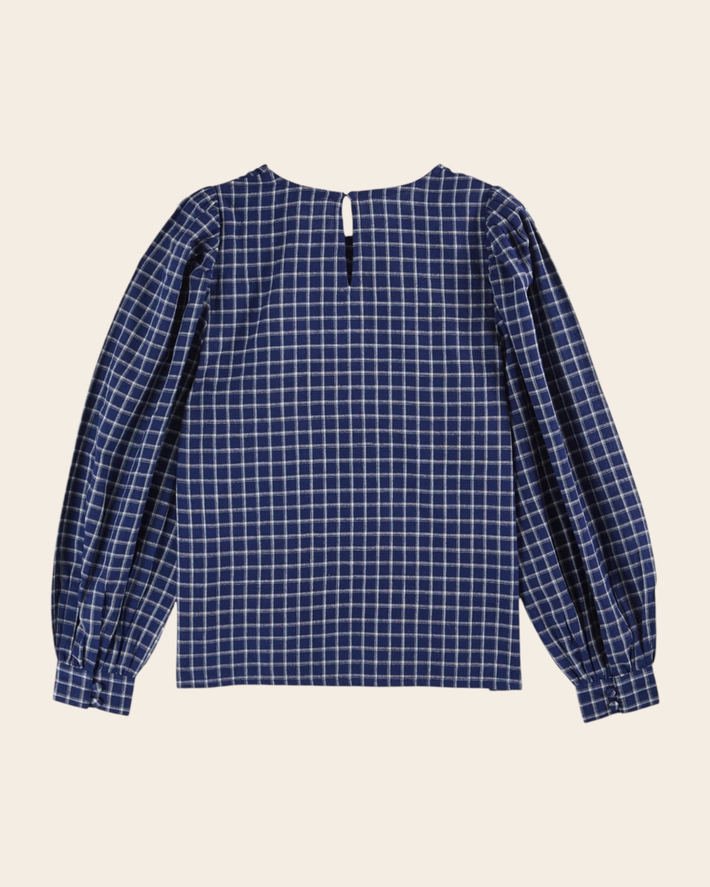 Blouse - Khadi à carreaux bleu