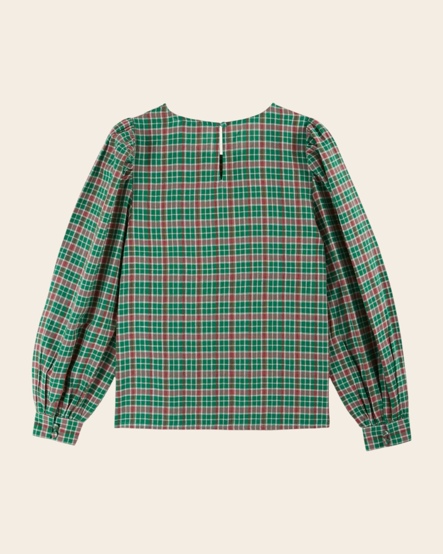 Blouse - Khadi à carreaux vert