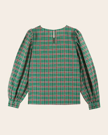 Blouse - Khadi à carreaux vert