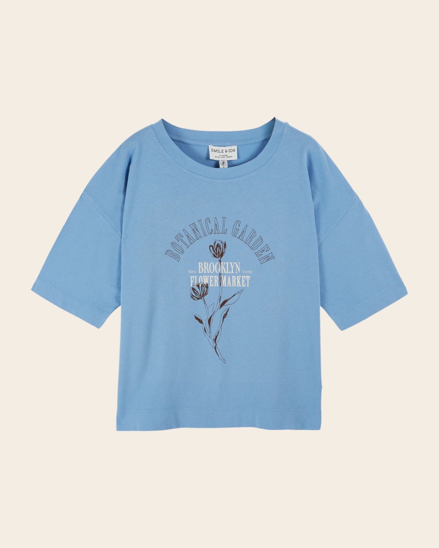 T-shirt - Botanical Garden coton bio bleu