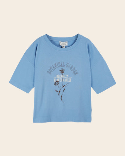 T-shirt - Botanical Garden coton bio bleu