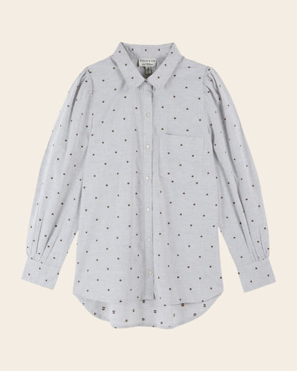 Chemise - Jacquard coeur gris
