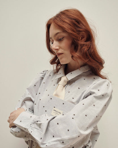 Chemise - Jacquard coeur gris