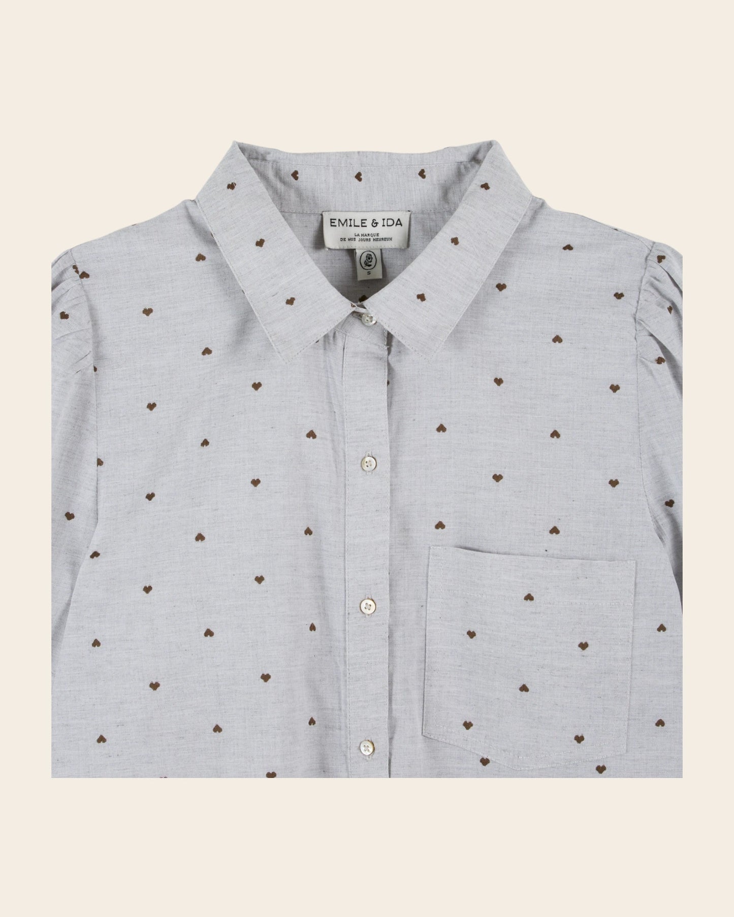 Chemise - Jacquard coeur gris