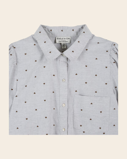 Chemise - Jacquard coeur gris