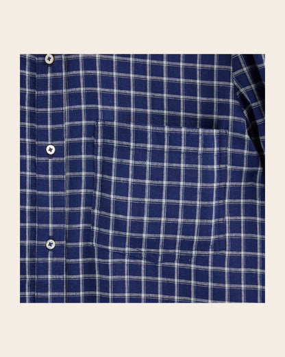 Chemise - Khadi à carreaux bleu