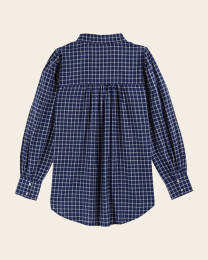 Chemise - Khadi à carreaux bleu