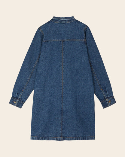 Robe - Col lavalière denim