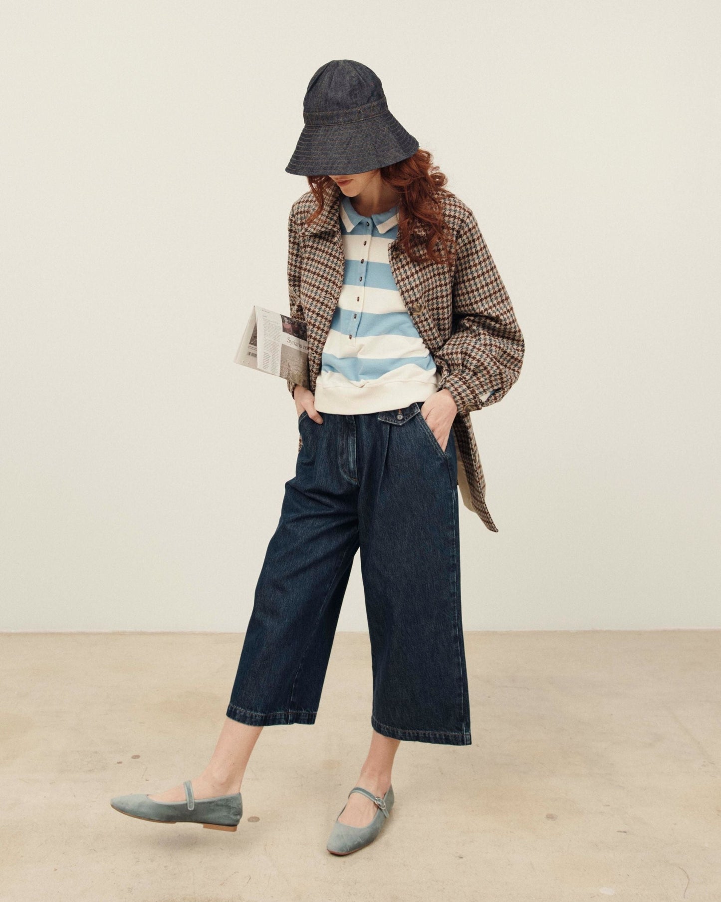 Pantalon - Midi 3/4 denim bleu