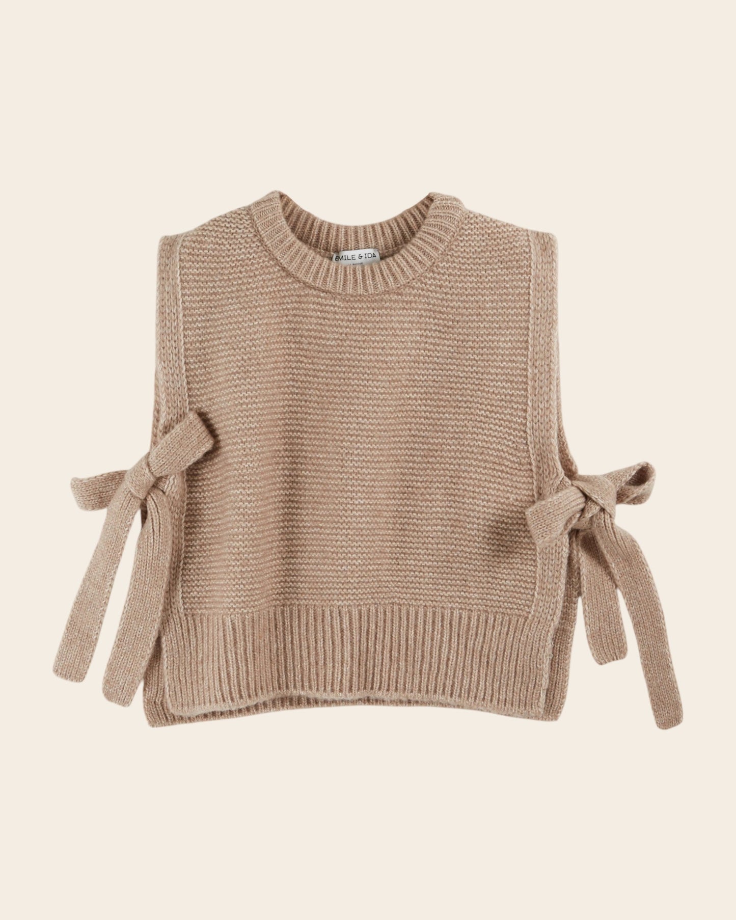Pull sans manches - À nouer ultra doux beige