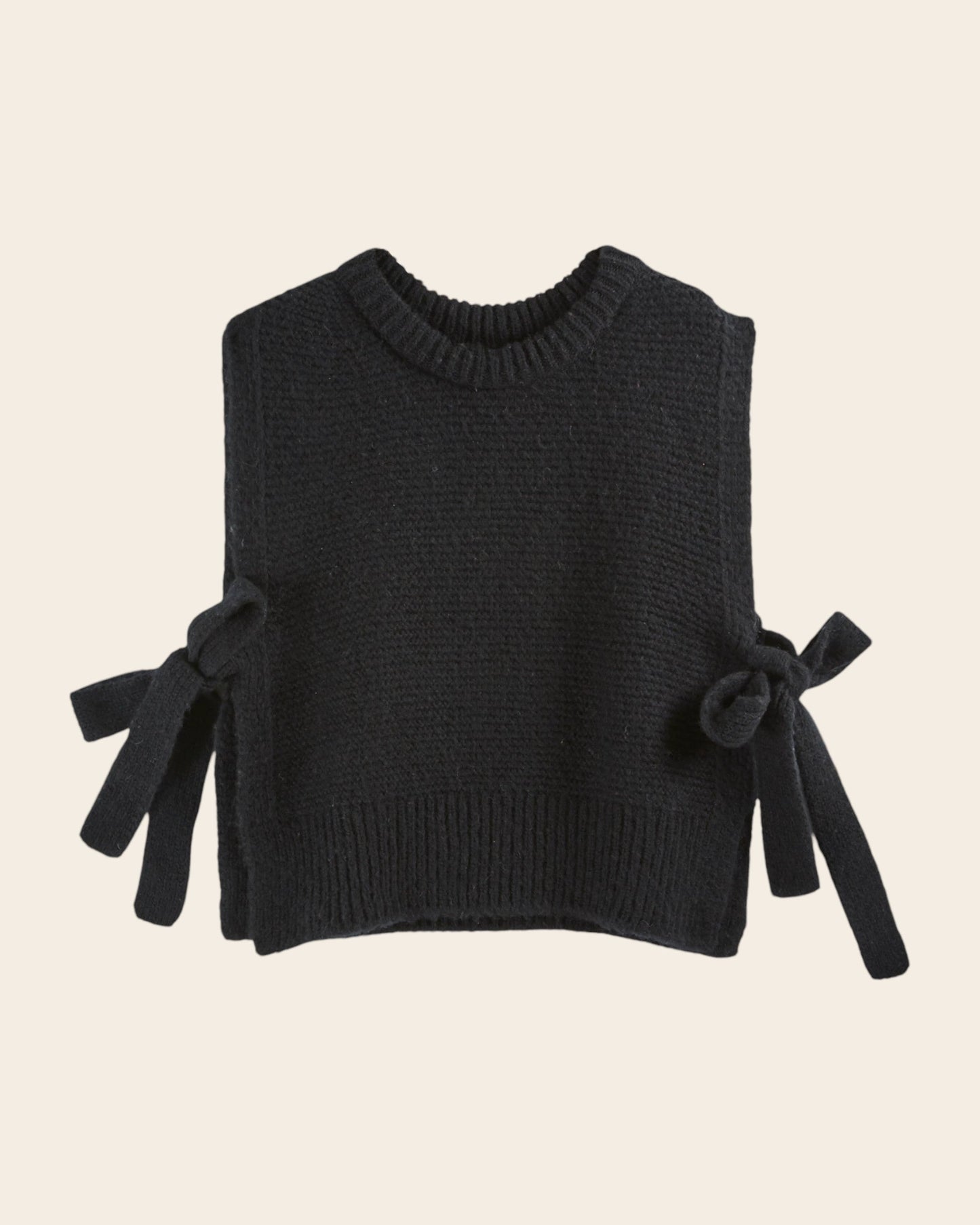 Pull sans manches - À nouer ultra doux noir