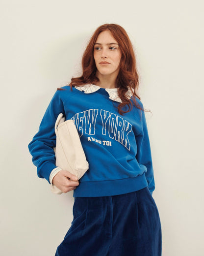 Sweat femme - New York avec toi bleu royal
