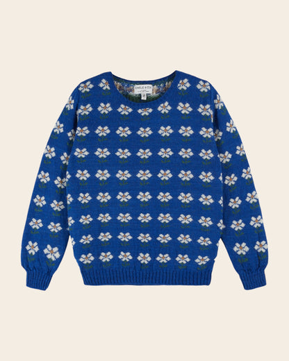 Pull - Marguerite bleu royal