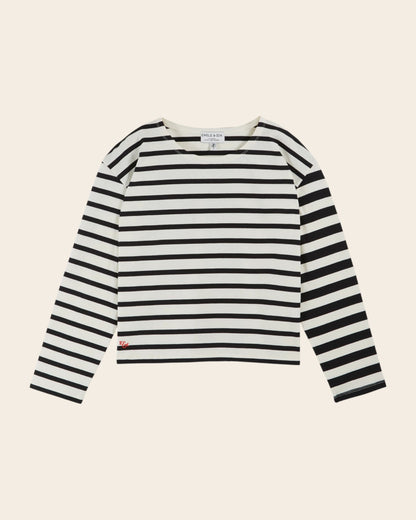 T-shirt - Marinière coton bio écru et noir