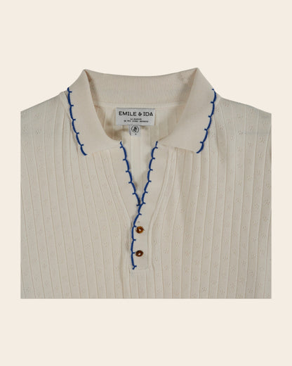 Polo pointelle modal crème