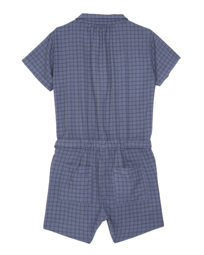 Combishort à carreaux bleu
