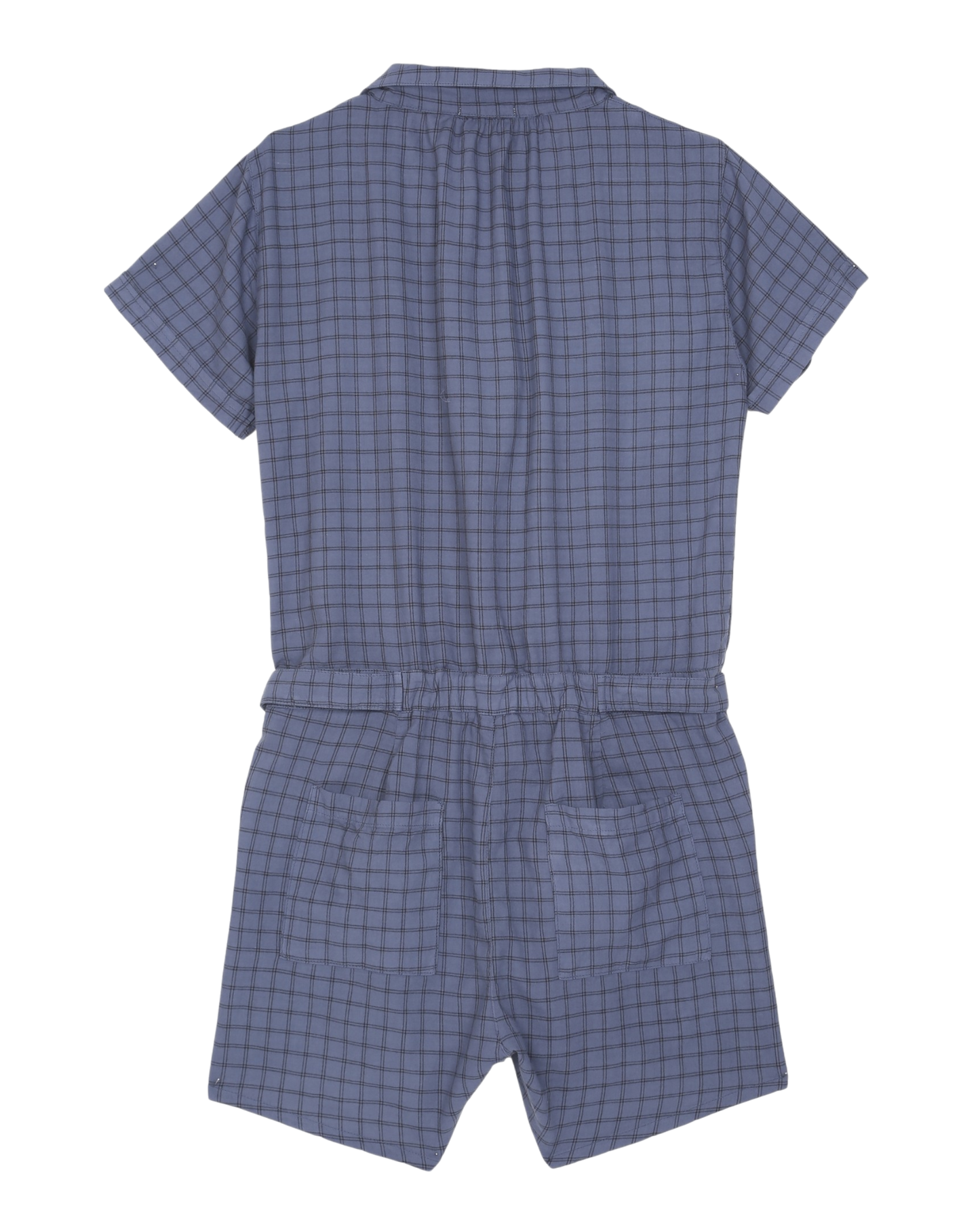 Combishort à carreaux bleu