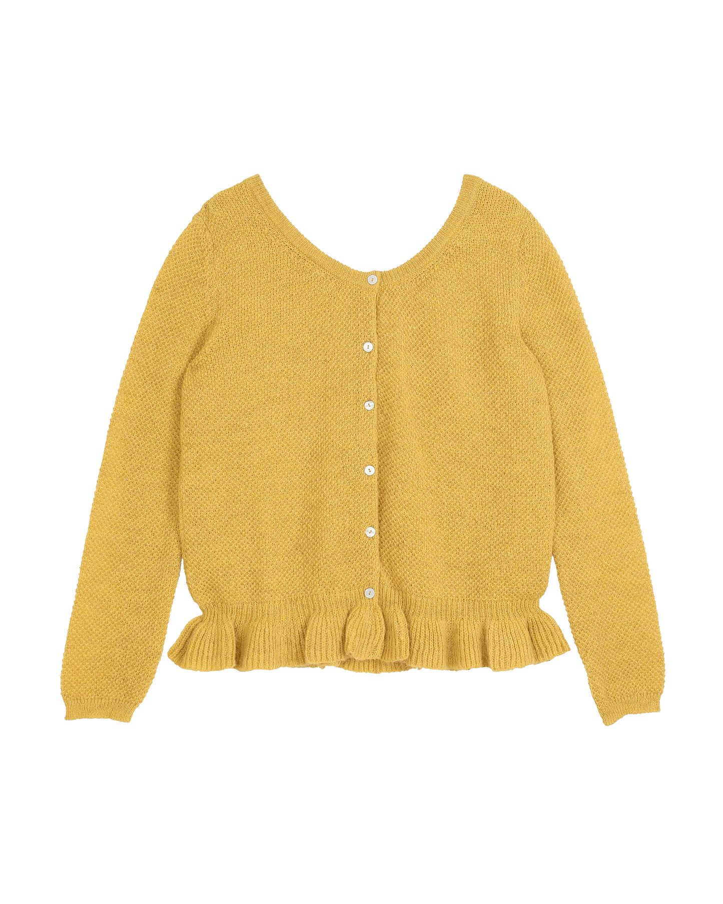 Cardigan alpaga volanté maïs