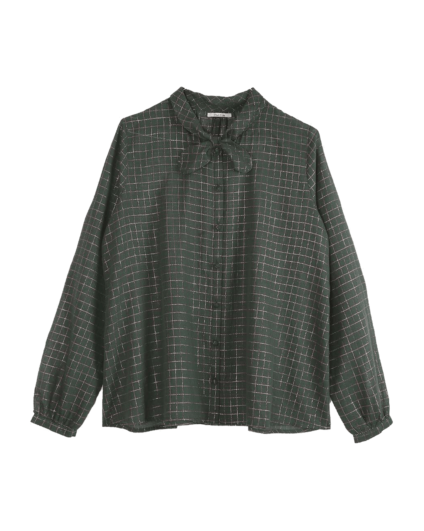 Blouse carreaux lurex forêt