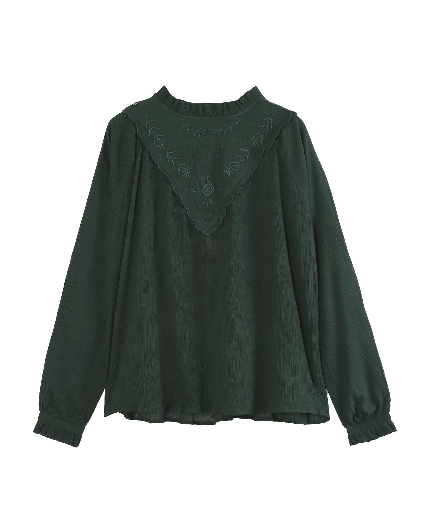 Blouse vintage crépon forêt