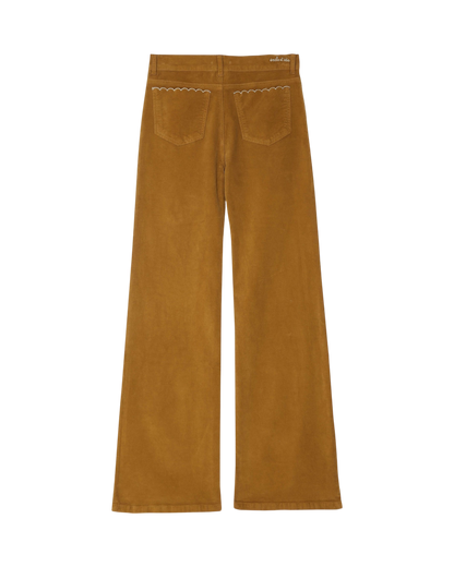 Pantalon velours flare écorce