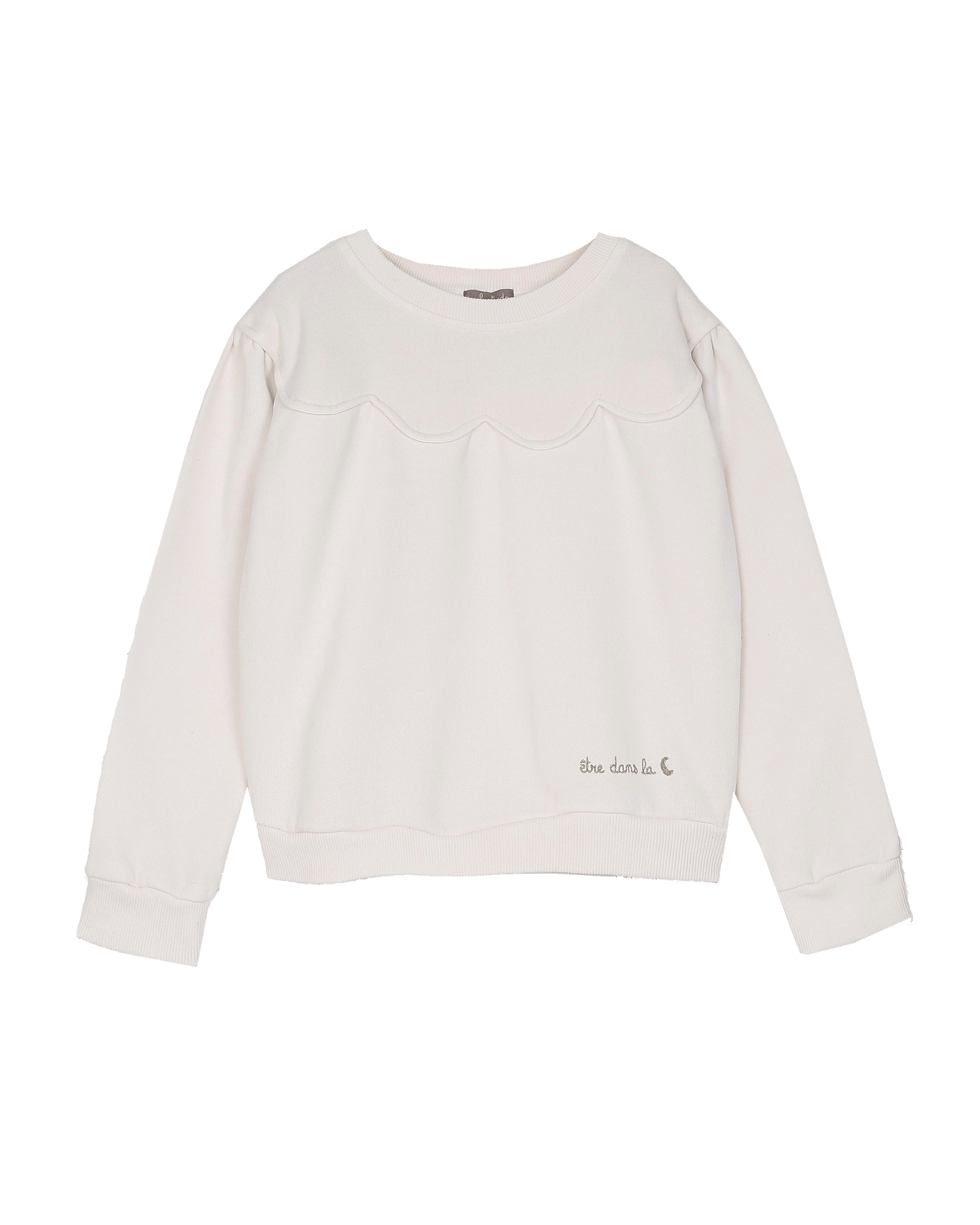 Sweat festonné coton bio écru