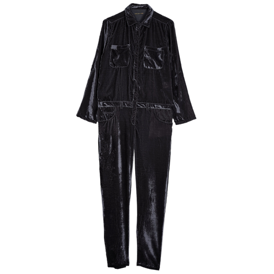 Combinaison panne de velours noire
