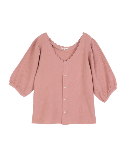 Blouse boutonné terre