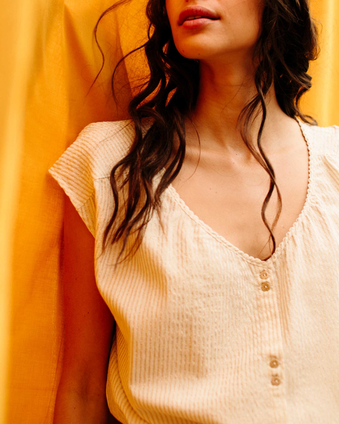 Blouse rayures écru