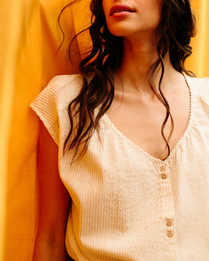 Blouse rayures écru