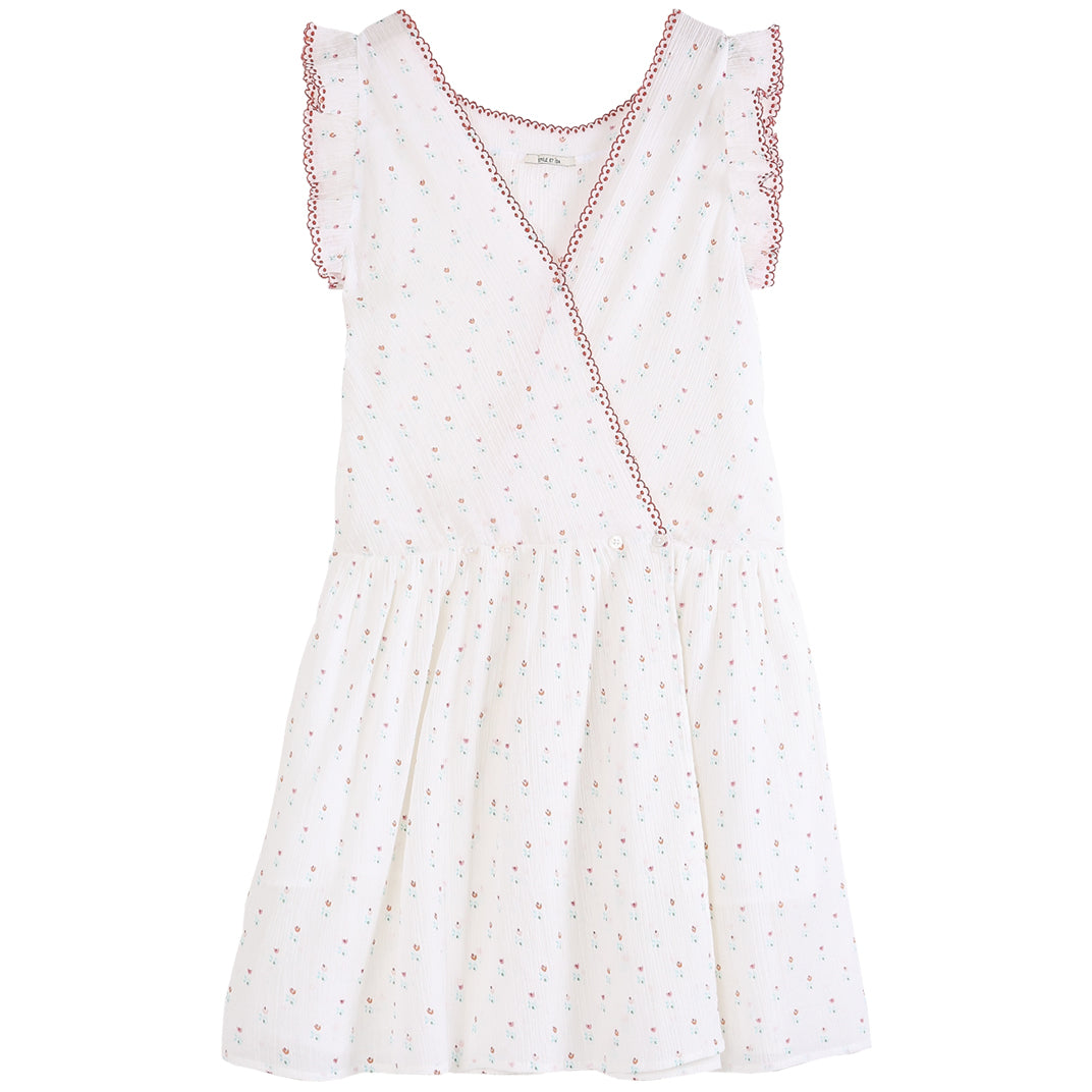 robe portefeuille femme vintage imprime de tulipes
