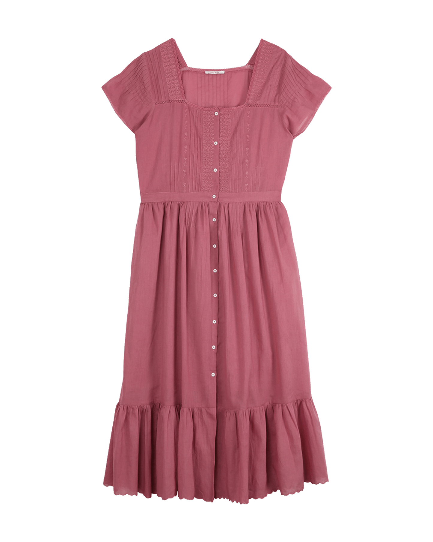 Robe chemisier longue vintage brique