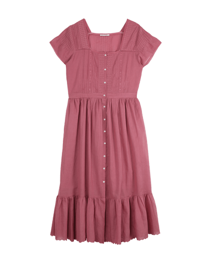 Robe chemisier longue vintage brique
