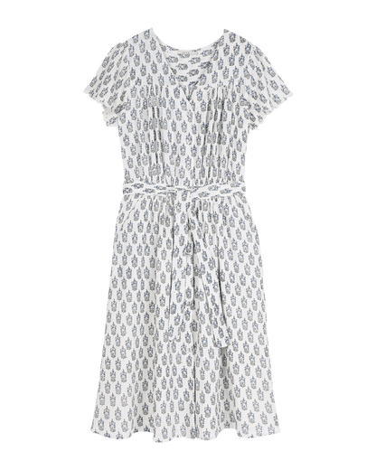 Robe imprimée jacinthe écru