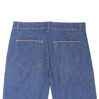 Pantalon à pont stretch medium bleach