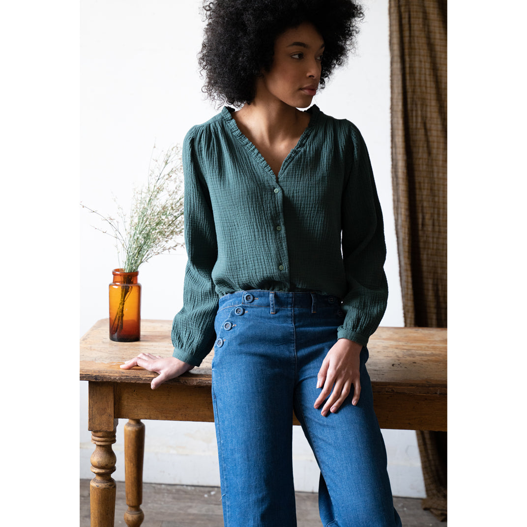 Pantalon à pont stretch medium bleach