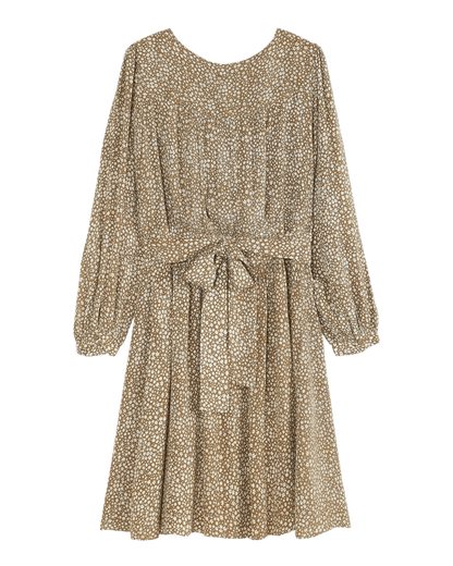 Robe portefeuille imprimée beige