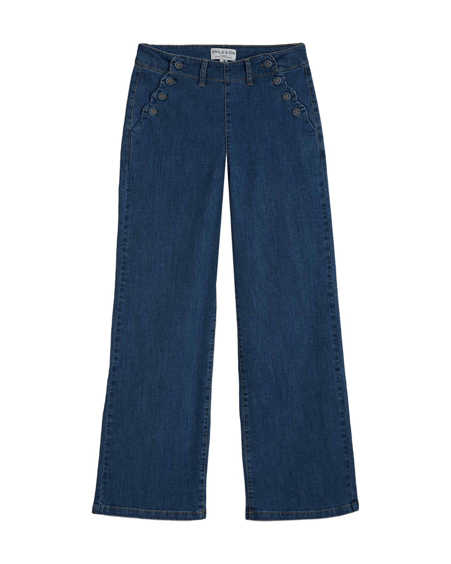 Pantalon à pont denim coton bio bleu