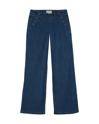 Pantalon à pont denim coton bio bleu
