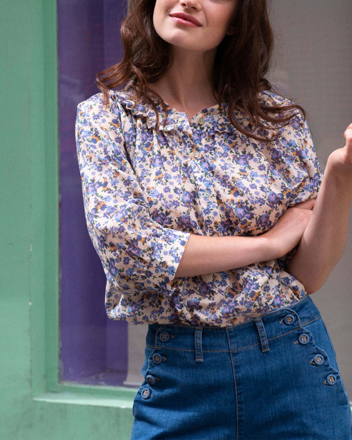 Pantalon à pont denim coton bio bleu