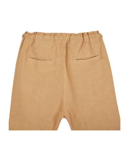 Pantalon coupe relaxed lin viscose beige