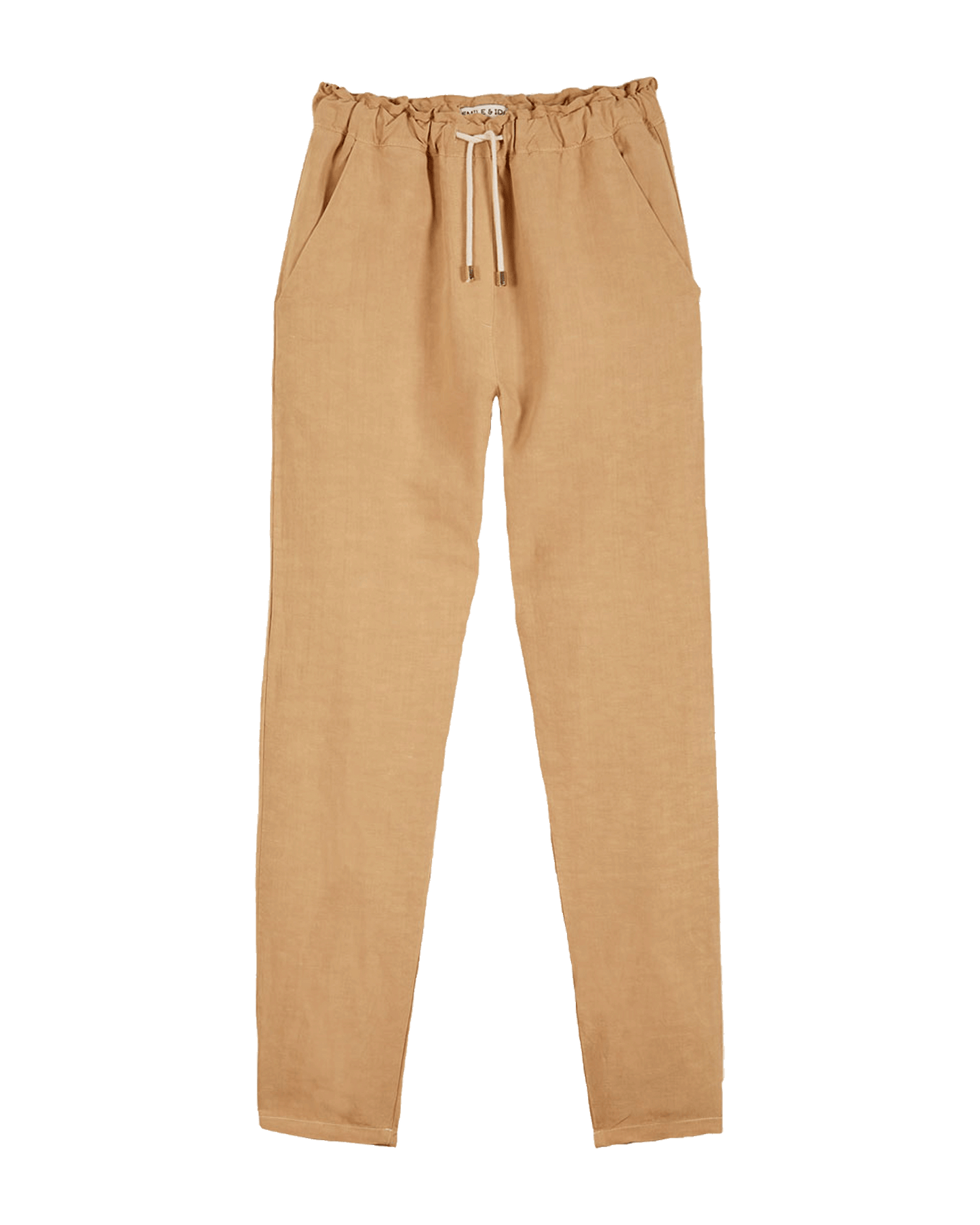 Pantalon coupe relaxed lin viscose beige