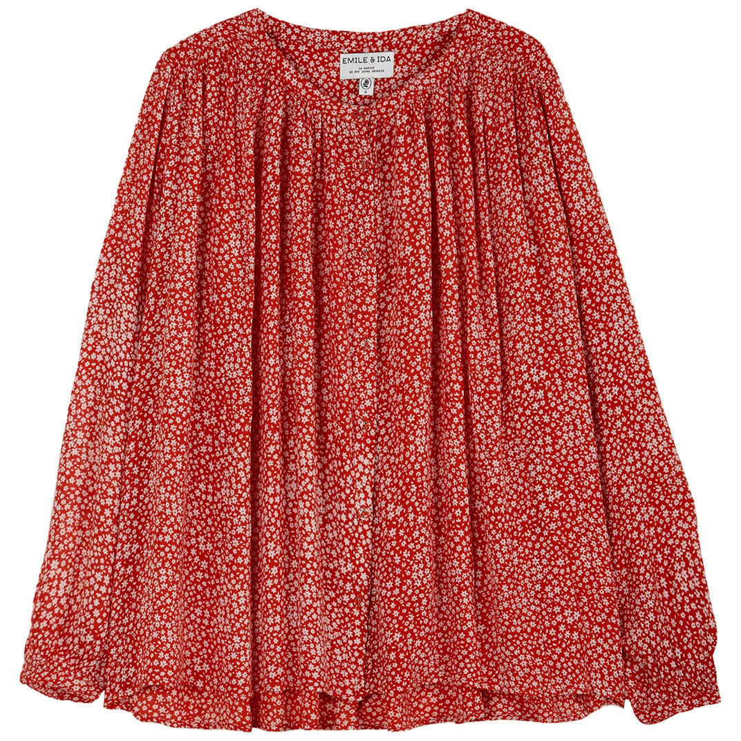 Blouse viscose rouge