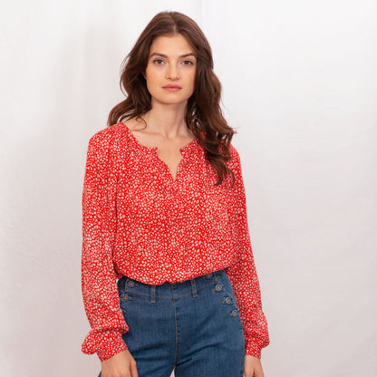 Blouse viscose rouge