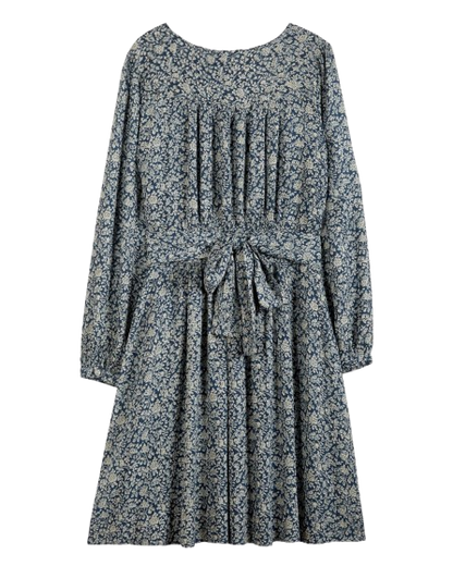 Robe viscose floral bleu foncé