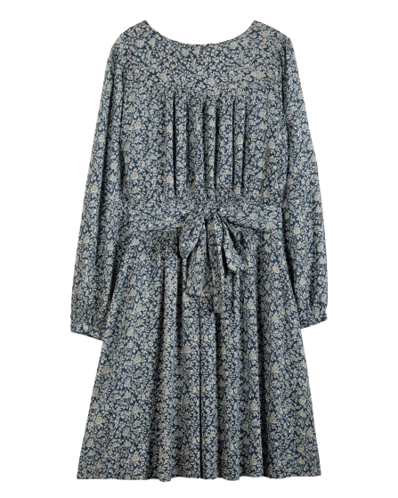 Robe viscose floral bleu foncé