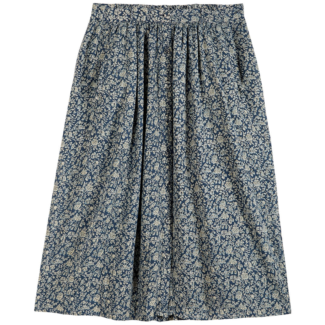 Jupe viscose créponnée bleu
