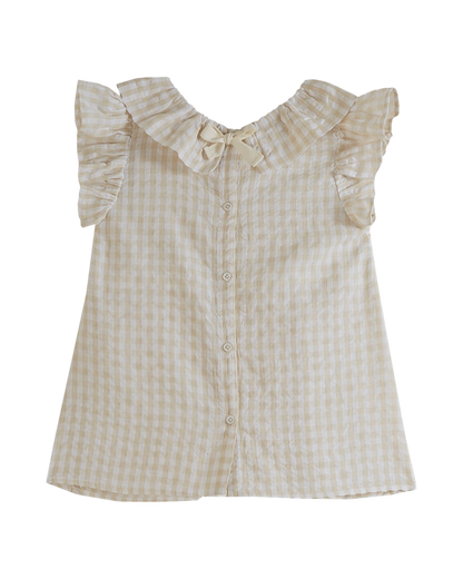Blouse seersucker beige